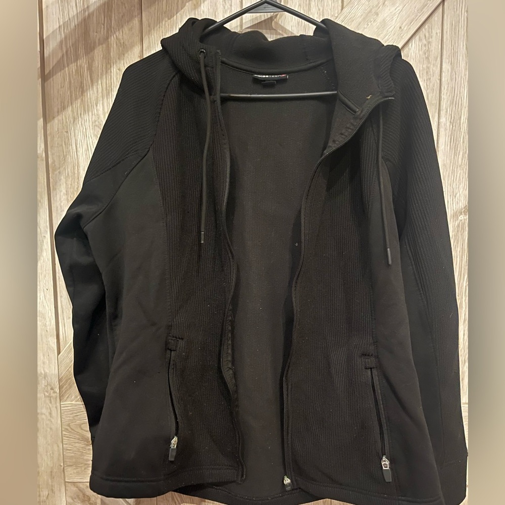 Kids Black Hooded Jacket